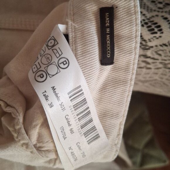 Massimo Dutti High-Waist Straight Leg Jeans - Light Beige - Size 6 - Chic Denim - Picture 2 of 5